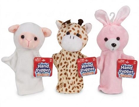 Tier-Handpuppen, 6-fach sortiert, 15 × 21 cm-3
