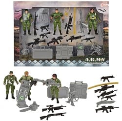 ARMY Speelset "Militair" + accessoires + 3x soldaat 25x35cm