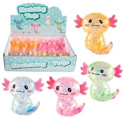 Squeeze Axolotl Glitter 9cm 3 assorti in display (12)