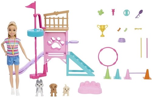 Barbie Stacie Hondenspeelplaats speelset met pop en accesoires-3
