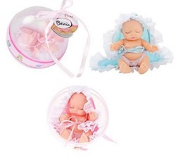CUTE BABY Babypop in bal 3 assorti 12cm