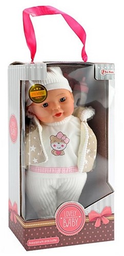 LOVELY BABY Babypop 32cm met winterkleren + flesje-2