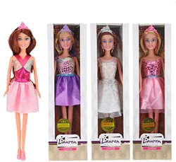 LAUREN Tienerpop 29cm met diadeem in feestjurk 4 assorti