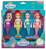 MERMAIDS Set met 4 poppen 15cm Zeemeermin Zusjes 20x22cm-2