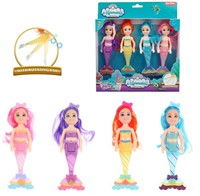 MERMAIDS Set met 4 poppen 15cm Zeemeermin Zusjes 20x22cm