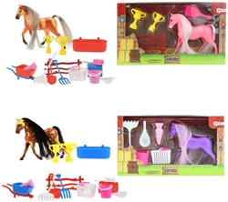 Little horse avec acc. 4 assortis 11x20cm