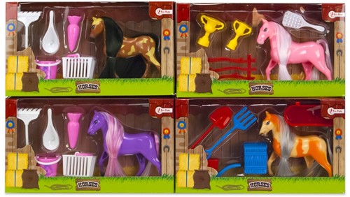 Little Horse met accessoires 4 assorti 11x20cm-2