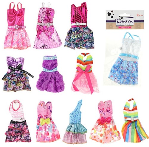 LAUREN Kleding voor tienerpop 'Feestjurk' 12 assorti