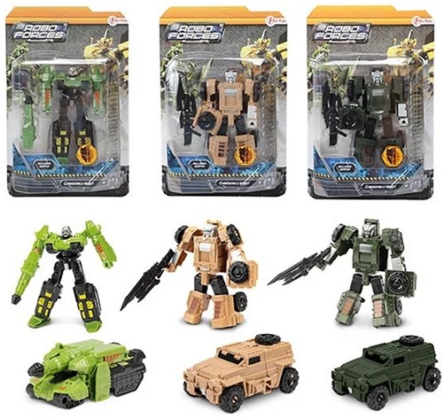 ROBOFORCES Verranderrobot Pantservoertuig 3 assorti 17x26cm