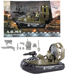 ARMY Motorboot militair met soldaat 18x28cm