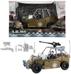ARMY Voertuig militair met speelfiguur 18x27,5cm