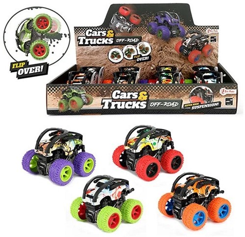 CARS & TRUCKS Monster truck 'Tyres' friction 4 assortis en présentoir (8)