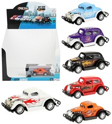 Die Cast Auto Hot Rod Pullback 4 assorti in display 6,5x14cm