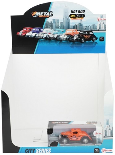 Die Cast Auto Hot Rod Pullback 4 assorti in display 6,5x14cm-2