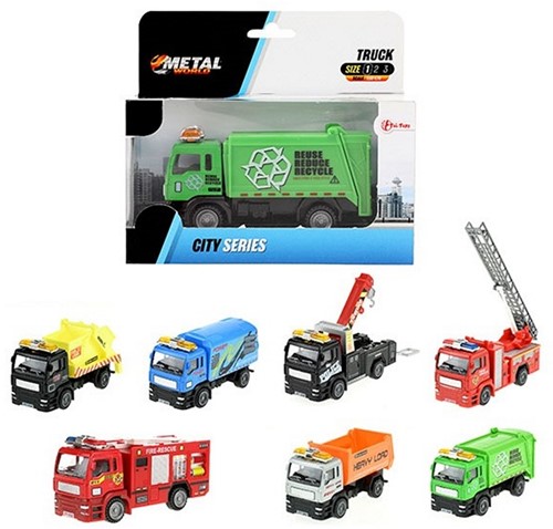 Die-Cast truck in vensterdoos 8 assorti 9x16cm