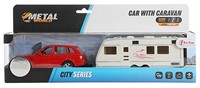 METAL Auto pull back met caravan 1:48 6x32cm-2