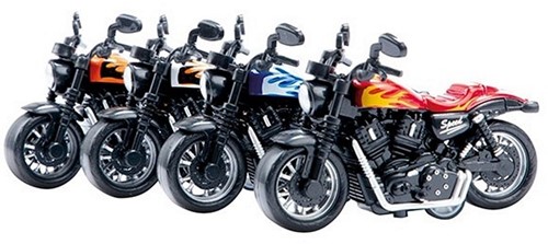 VEHICOOL Maquette de moto "Chopper" Pullback 1:36 4 Assortiment 9x11,5cm-3