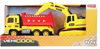 VEHICOOL Kiepwagen met graafmachine Licht en Geluid 36cm-2