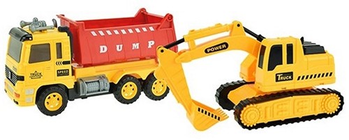 VEHICOOL Kiepwagen met graafmachine Licht en Geluid 36cm-3