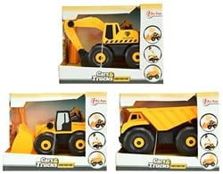 CARS&TRUCKS Bouwvoertuig + Schroevendraaier 3 assorti 13,5x17,5cm