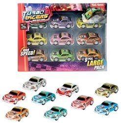 TURBO RACERS Set mini rally autos pull back 9-Pack 14,5x19cm