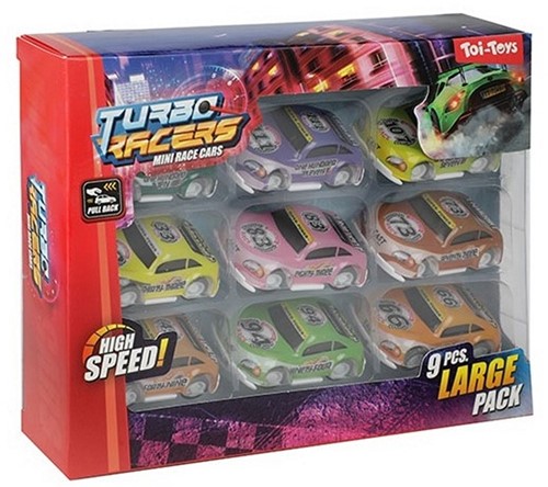 TURBO RACERS Set mini voitures de rallye reculer 9-Pack 14.5x19cm-3