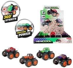 Monster truck Stunt360 frictie 8x9cm 4 assorti in display (12)