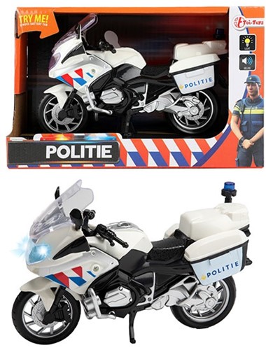 Politiemotor met Licht en Geluid 1:20 (NL / Politie) 14x22cm