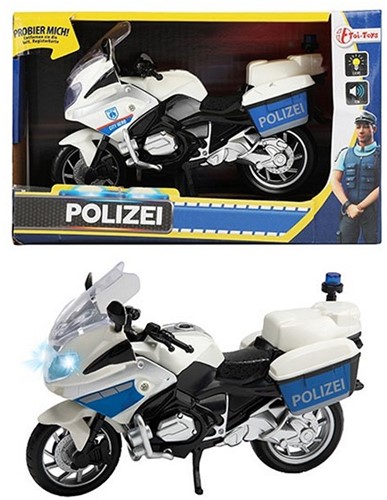 Politiemotor met Licht en Geluid 1:20 (DE / Polizei) 14x22cm