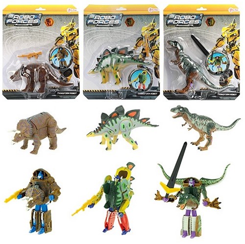 ROBOFORCES Veranderrobot Dino 17cm 3 assorti 21x26cm