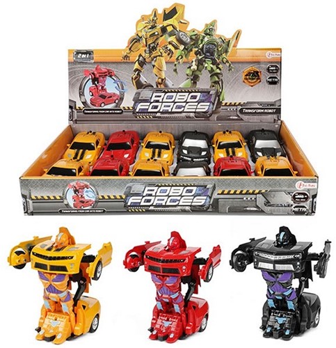 ROBOFORCES Veranderrobot Sportauto 3 assorti  in display (12) 6x13cm