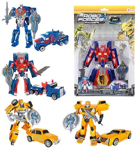 ROBOFORCES Veranderrobot Auto - Vrachtwagen 4 assorti  21x30cm