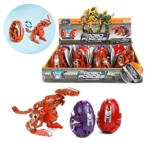 ROBOFORCES Verander-ei Robotdino 3 assorti in display (12) 8cm