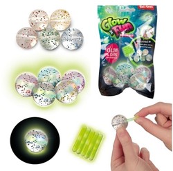 GLOW N FUN Stuiterballen met glow sticks 5 stuks 18x3,5x11cm