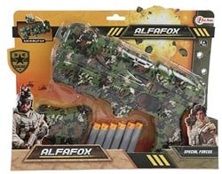 ALFAFOX Pistool 'Militair' inclusief 6 foampijlen 25x32cm