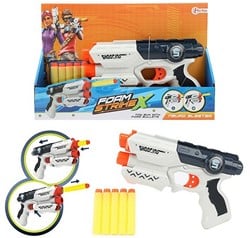 FOAM STRIKEX Pistool 'White M' + 5 foampijlen 20x29,5cm