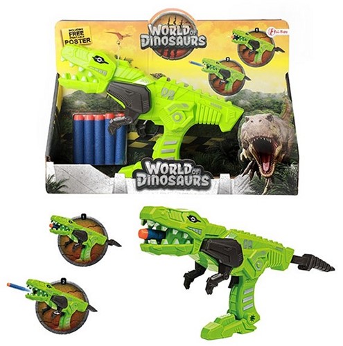 WORLD OF DINOSAURS Pistolet Dino +5 flèches en mousse 21x30cm