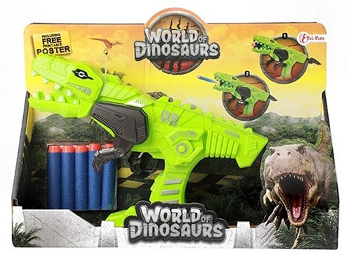 WORLD OF DINOSAURS Dino pistol +5pcs foam arrows 21x30cm-2