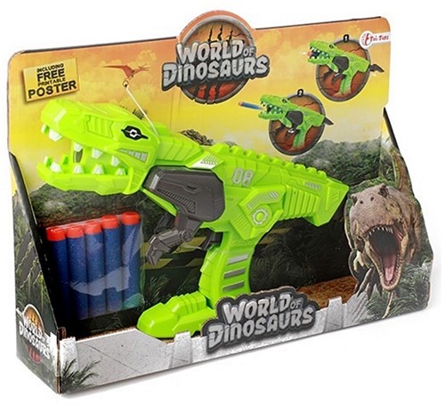 WORLD OF DINOSAURS Pistolet Dino +5 flèches en mousse 21x30cm-3