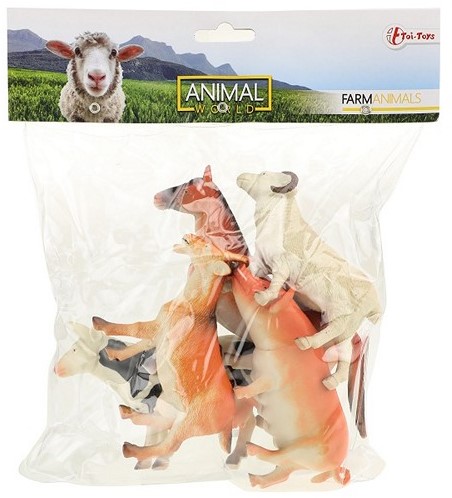 ANIMAL WORLD Animaux de la ferme Deluxe 13-15cm dans un sac de 5 pièces 22,5x28cm-2