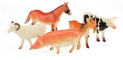 ANIMAL WORLD Animaux de la ferme Deluxe 13-15cm dans un sac de 5 pièces 22,5x28cm-3