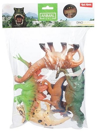 ANIMAL WORLD Dinosaurussen Deluxe 5 stuks in zak 22,5x28cm-2
