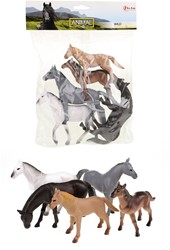 ANIMAL WORLD Paarden Deluxe 13-15cm 5 stuks in zak 22,5x28cm