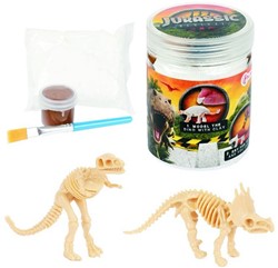 JURASSIC REVIVAL Dinosaur Clay set in jar 6x8cm (DIY)
