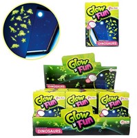 GLOW N FUN Glow in the Dark Decostickers Dino 9x12cm in display (24)