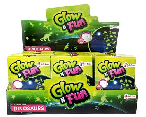 GLOW N FUN Glow in the Dark Decostickers Dino 9x12cm in display (24)-2