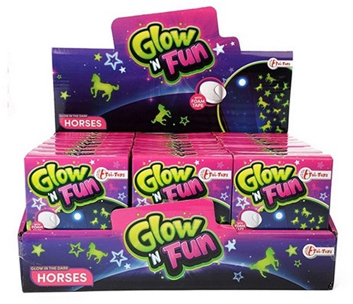 GLOW N FUN Glow in the Dark Decostickers Paard 9x12cm in display (24)-2
