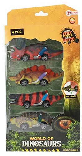 WORLD OF DINOSAURS Set Dino-Cars Pullback 4-pack 17x33cm-2