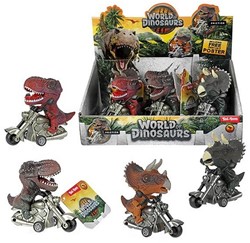 WORLD OF DINOSAURS Dino auf Motorreibung 9x11cm 4-fach sortiert im Display (6)