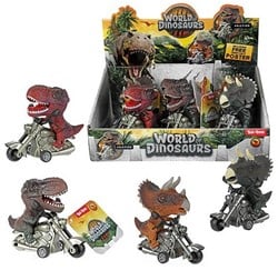 WORLD OF DINOSAURS Dino op motor frictie 9x11cm 4 assorti in display (6) 